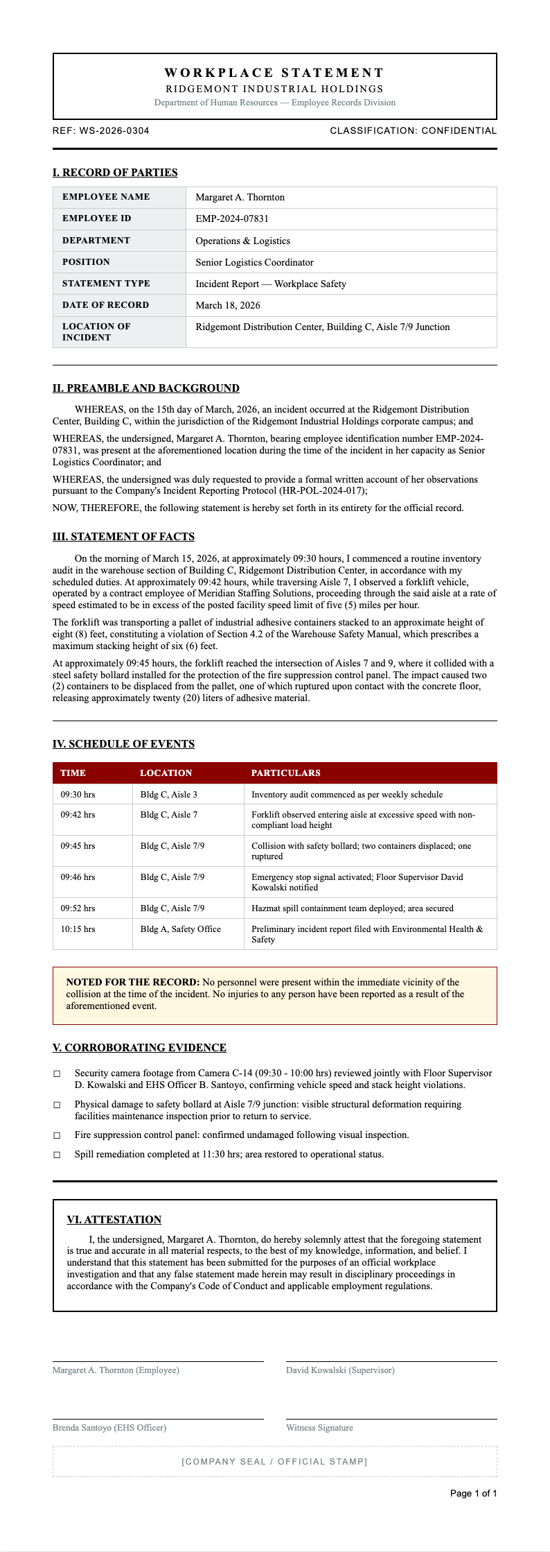 Government gazette workplace statement